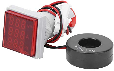 Tester di tensione di corrente CA, Voltmetro LED con display di corrente Display di frequenza Amperometro di luce indicatore digitale amperometro tester di tensione (rosso)