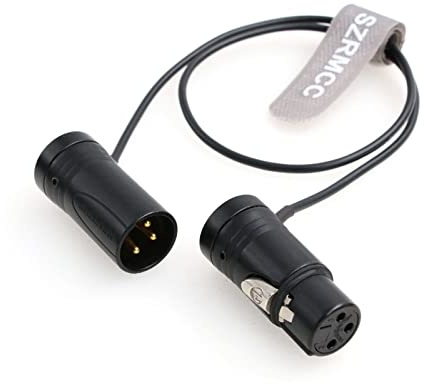 SZRMCC XLR Kabel XLR 3 Pin Stecker auf 3 Pin XLR Buchse Low-Profile Audiokabel für Soundgeräte 633 688 788T 302 552 Zaxcom Recorder Device Zoom F8 (Schwarze Kappe)