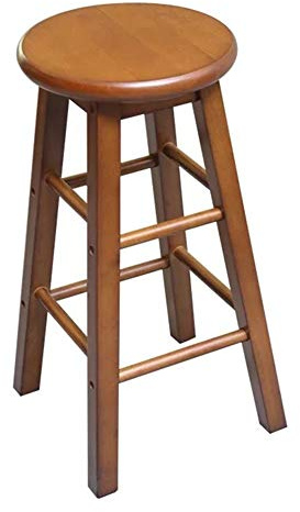 Bar Stool Counter Stool Dining Stool Solid Wood for Home Kitchen Bar Pub Restaurant (Color : Dark Brown, Size : W 32 x H 62 cm)