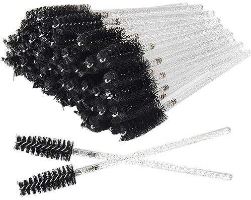 200 Stück Einweg Wimpernbürsten, Wimpernverlängerung bürste Augenbrauen Applikator, Make-up Tool Kosmetikpinsel Kit, Mascara Zauberstäbe bürstchen für Beauty-Salon, Hausgebrauch Eyelash Brush,Schwarz