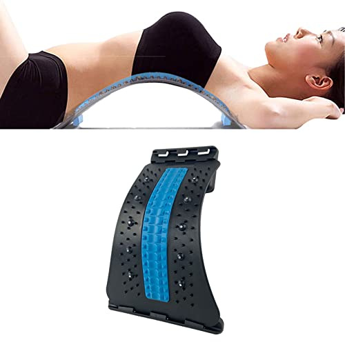Correcteur De Posture De Civière Dorsale, Planche De Massage du Dos Niveau Réglable Lombaire Back Cracker Stretcher Board Spine Deck Pour Hernie Discale(4 Level-Bleu et Noir)
