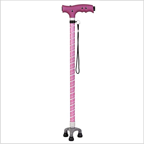 Bastone da passeggio multifunzionale per stampelle retrattili per anziani, treppiede antiscivolo leggero con tre angoli, bastone da passeggio con palo da campeggio in alluminio, blu pratico Present