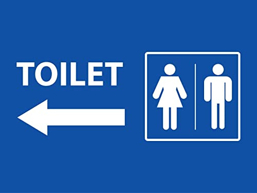 Toilette Unisex Freccia Sinistra Segnali Di Avvertimento Targa In Metallo Targa Da Parete In Metallo Targa Con Stampe Per Garage Casa 20X30cm