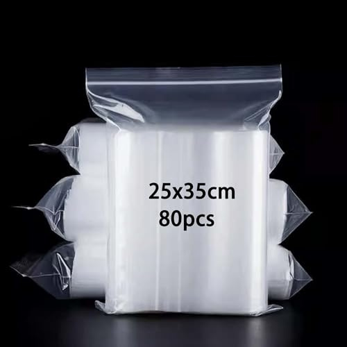 newlng Buste Trasparenti con Chiusura Bustine Trasparenti Richiudibili Sacchetti Alimenti con 25cmX35cm A4 80pcs Sacchetti di Plastica per Campioni Monete(Disponibili in Varie Misure)