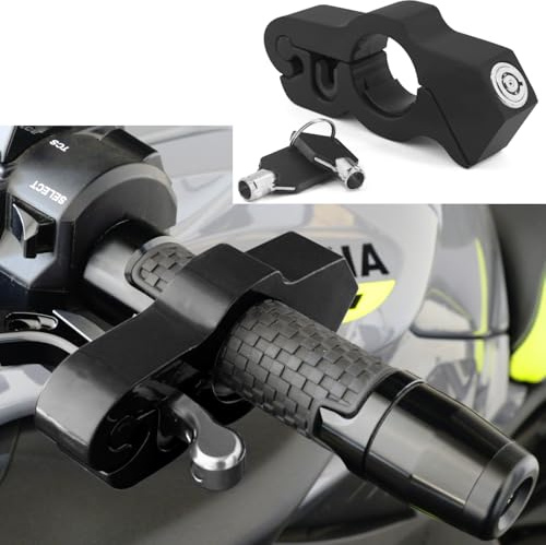 Area1 Motorroller Motorrad Bremshebelschloss, Lenkerschloss, schwarz, CNC, inkl. 2 Schlüssel, Diebstahlsicherung, Diebstahlschutz. Alternative zu Bremsscheibenschloss