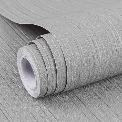 Arthome Strukturiert Selbstklebende Tapete,Klebefolie Möbel Vinyl Möbelfolie Wasserdichte Dekorative Aufkleber für Schlafzimmer Schränke Abnehmbare Wandverkleidung,Dunkel Grau Grastuch,60cmx5m