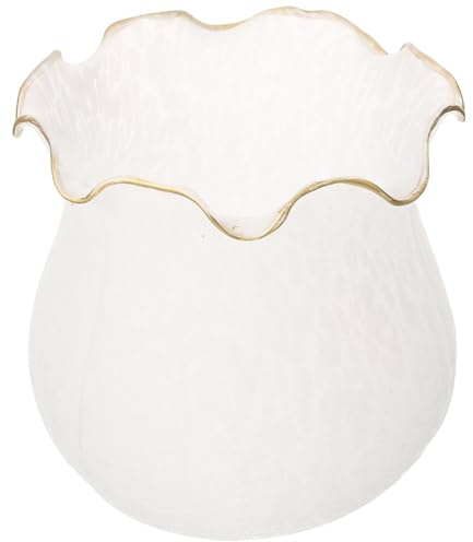 Abat-jour en Verre Blanc pour Plafonnier, Forme Unique Décorative | Compatible Douille E27, pour Appliques Murales et Luminaires, Pièce de Rechange Solide