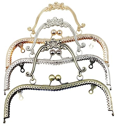 SHINEOFI Manici per Borse Fatte a Mano in Ferro Decorazione a Fiore di Prugno, Set di 3 Pezzi, Facili da Installare, per Accessori Fai da Te e Progetti Creativi