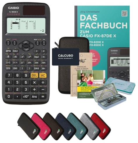 CALCUSO Streberpaket Dunkelgrau mit Taschenrechner Casio FX-85DE X