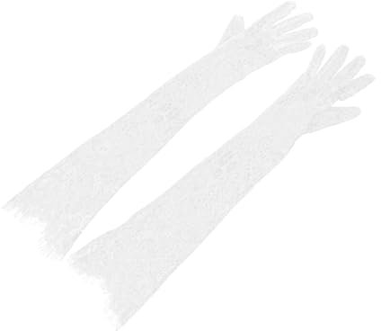 BESTYASH Damen-opernhandschuhe Spitzenhandschuhe Für Frauen Hochzeits-tüllhandschuhe Spitzenhandschuhe Für Die Braut Transparentes Formelles Handschuh-set