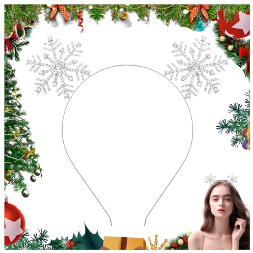 IHLOOTD Serre Tete Noel Femme Enfant Adulte Sert Tête Fille Noël Bandeau Cerf Renne Strass Sert Tete Noel Argenté Cadeaux pour es Fêtes à Thème, Bals de fin D'année