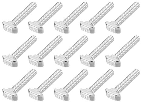 PATIKIL M8x45 Hammer Head Bolt T Screw, 15 Pcs T Slot Drop in Bolt Hammer Head Bolts for 4545 Series European Standard Aluminum Profile