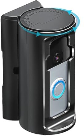 Ring Mount No Drill - 16.5x9.2x7.8cm Wireless Video Camera | No Drill Holder Camera | Adjustable Ring Case, Ring Door Mount For Wireless & Wired Video