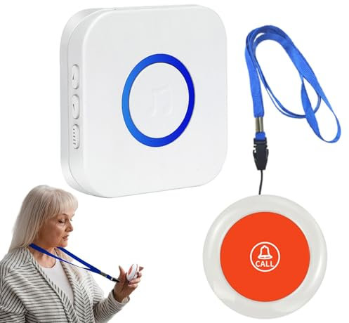 Campanello di chiamata per badante, Cercapersone per badante | Pulsante di chiamata wireless impermeabile ad alto volume per anziani - di monitoraggio 'allarme per operatori sanitari per anziani, infe