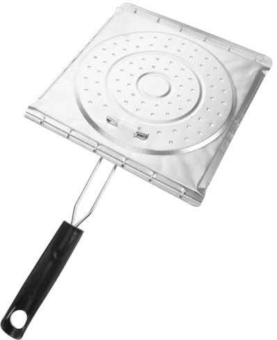 NULYLU Tostadora de Acero Inoxidable para Arepas con Asa Plegable y Diseño Perforado, Accesorios Camping Ideales para Picnic y Parrilla de Pescado