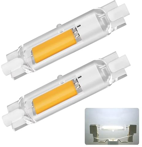Dvnoua R7S LED 78mm Dimmbar 20W, R7S LED Lampen Ersatz für 200W J78mm Halogenstab, Kaltweiß 6000K 2000LM Kein Flackern, 360°Abstrahlwinkel Stab Leuchtmittel, 2PCS
