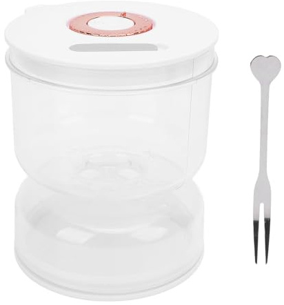 Oreilet Frasco para Encurtidos Y Aceitunas con Colador, 2 Tenedores A Prueba Fugas Forma Reloj, Separación Humedad Y Seco Recipientes Kimchi Frascos Sellados Frasco Separador Jugo