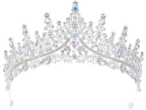 ULTECHNOVO Prinzessin Diadem Strasskrone Für Frauen Geburtstagskrone Tiara-Krone Im Barockstil Für Hochzeit Halloween Weihnachtsfeier Und Partys 16.00 X 15.50 X 7.00 cm