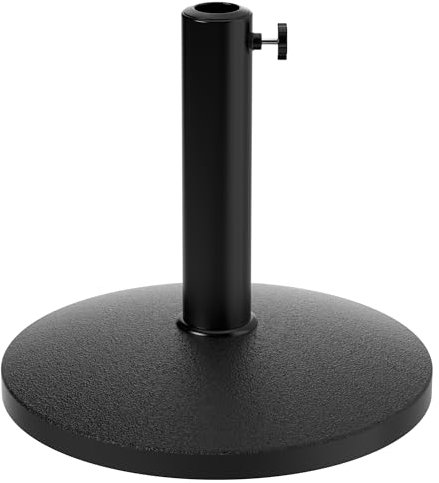 ZENO Parasol Base 10KG | Garden Umbrella Base | Heavy Duty Parasol Stand for Umbrella, Canopy, Gazebo, Awning | Compatible With 35mm, 38mm, 48mm Diameter Poles | Use Instantly | Black