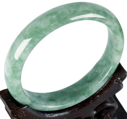 Jade Bangle, Quarzit Jade Armreifen, hellgrünes schwimmendes Blumenguizhou Jade Bangelarmband, bringen Sie viel Glück, für Mama, für Freundin, für Damen, mit Schmuckschachtel, 54-64 mm, 58mm