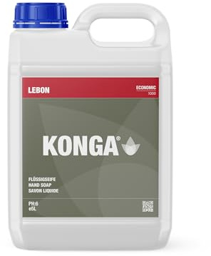 Konga Economic Savon liquide professionnel blanc nacré avec glycérine (5 l) – Pour le commerce et la restauration | Doux pour la peau pour tous les types de peau | Parfum lilas | Idéal pour les