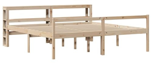 vidaXL Letto per Anziani con Testiera 200x200 cm Legno Massello Pino