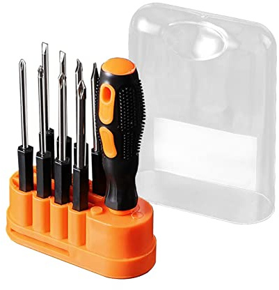 8 in 1 Screwdriver Set, Electrician Multifunctional Interchangeable Screwdrivers, Portable High-Strength Bits, Suitable for Outdoor and Daily Repair Tools(Black+Silver+Orange)