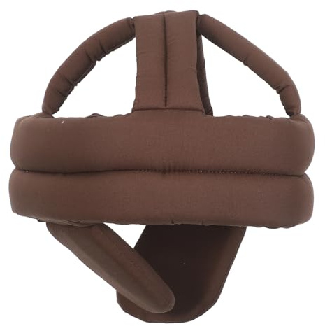 Hemobllo Chapeau Anti-Chute pour Personnes Âgées en Coton Doux, Taille Ajustable, Protection Renforcée Coussin Absorbeur de Chocs, Modèle Automnal Marron Protège-Oreilles, Usage Extérieur