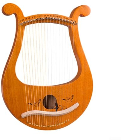 Mahagoni 19 Saiten Lyre Harfe mit Stimmschlüssel, Ersatzsaiten und Reinigungstuch für einfache Wartung (Wildgans)