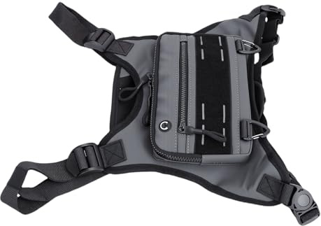 Generic Sports Chest Bag Reflective Running Phone Holder Adjustable Straps for Outdoor Activities Nylon Vest Bag (Grey)