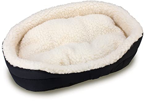 Arquivet Cuna para Conejos - Cuna Tipo Peluche para Conejos - Cama Suave y cálida - Hamaca para Conejos y pequeños mamíferos - Color Negro - 40 x 24 x 12 cm