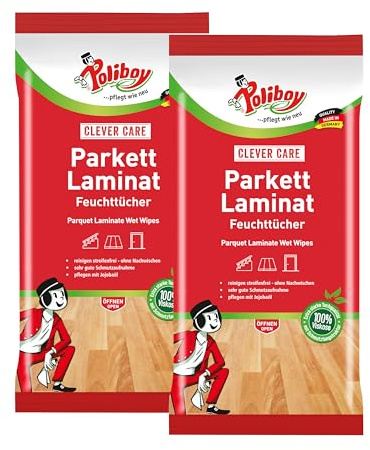Parkett Laminat Feuchttücher - 2x 15 Tücher