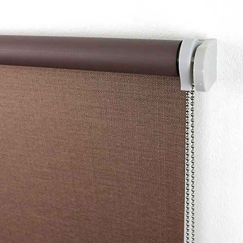 JalousieCrew Verdunkelungsrollo Kettenzugrollo Classic Plus Struktur Seitenzug Rollo braun Schoko - 60-140 cm Länge 175 cm Blickdicht Blickschutz Tür Fenster (120 x 175 cm)