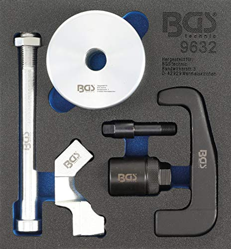 BGS 9632 | Werkstattwageneinlage 1/6 | Injektoren-Auszieher | 6-tlg. | für Bosch CDI Injektoren | für Mercedes-Benz CDI Motoren 611, 612, 613 und weitere Fahrzeuge | 3 Adaptionspunkte am Injektor