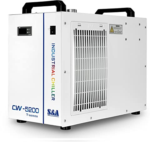 S&A CW-5200DH 7L Industrial Water Chiller,0.9HP,3.43gpm,5699 BTU/h,for 60W to 150W CO2 Laser Engraving & Cutting Systems