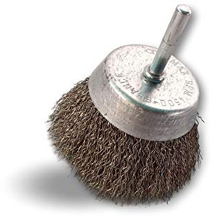 Kibros Lot 3 brosses rotatives coupe Ø 75 mm inox dur | Fil inox Ø 0,30 mm dur, tige Ø 6 mm, pour perceuse ou visseuse à mandrin, décapage nettoyage acier inoxydable.