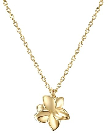 GLANZSTÜCKE MÜNCHEN Damen Kette 925/- Sterling Silber gelbvergoldet 18 Karat Blüte Silberhalskette