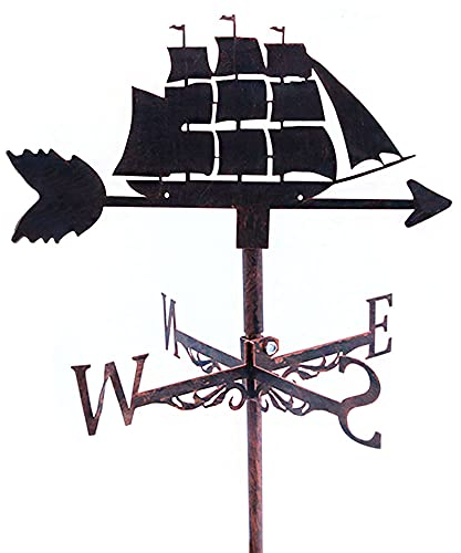Alnicov Banderuola in metallo, banderuola in acciaio inossidabile per barche a vela per decorazione esterna da giardino in ferro per esterni