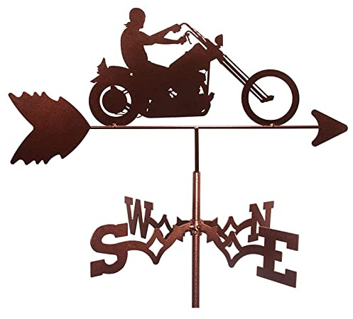 ANCNA Moto métal girouette extérieur Fer girouette Cour girouette Direction Vent Vitesse indicateur de Direction pour Cour Toit Montage