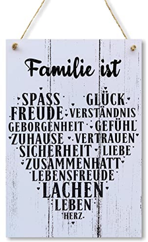 CARISPIBET Familie ist Dekoschild Hängeornamente Wohnkultur dekoratives Wandkunst Hausdeko 30 x 20 cm