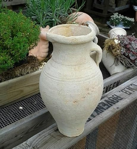 Generisch B-Ware !! Kleine Kanne ca.18 cm hoch aus rötlichen Terracotta Terrakotta Vase Amphore Garten Deko Mediterran