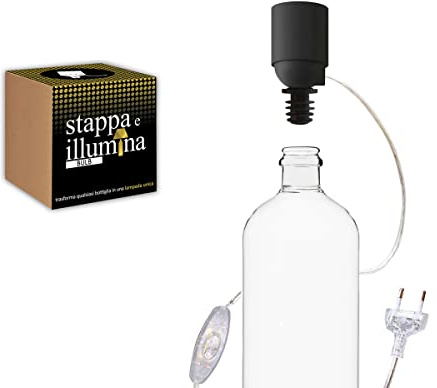 Stappa e illumina BULB Standard | Verwendung ohne Lampenschirm Verwandeln Sie Flaschen in 30 Sekunden in Lampen, Flaschen mit einem Loch von 15 bis 22mm E27 Lampenfassung für Flasche Magnum Champagner