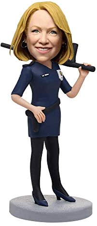 mydedor Custom Bobble-Heads Figur Customized Doll, Weiblicher Polizist in Uniform Custom Bobble Head, Bobble Head Figuren Handmade Personalisierte Skulptur Geschenk für Frauen