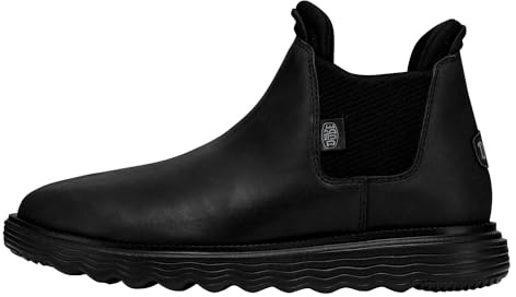 HEYDUDE Branson Craft Leather Boot Black/Black 8 M