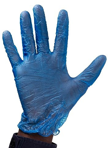 RS PRO Pulver Einweghandschuhe aus Vinyl Pulver blau, EN 1186 Größe XL, 100 Stück, Packung a 100 Stück