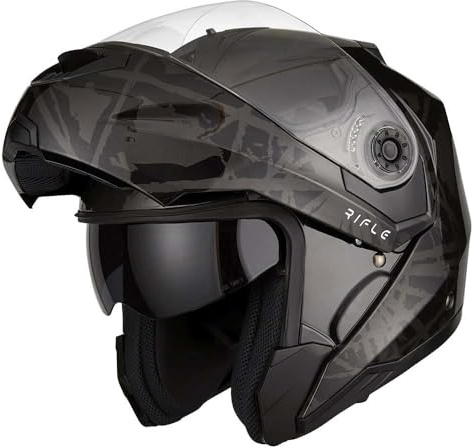 EOLE Klapphelm RIFLE Schwarz – ECE R 22.06 zugelassen – Größe L (59-60cm) – ABS-Schale