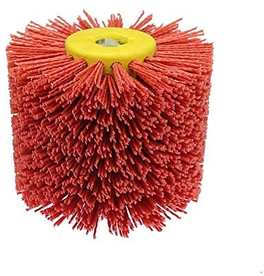 Brosse Nylon Abrasifs Brosses Tambour fil abrasif Ébavurage Polissage Ponçage roue for les meubles en bois Angle Grinder Adaptateur (Color : P80 wheel only)