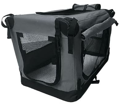 Reisebox Premium Anthrazit XXXL (122 cm) – Nylon-Softbank – faltbar – leichte Hundebox – Autobox Transportbox