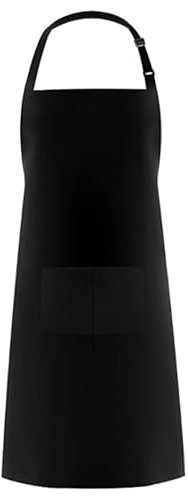 SUJIBHI Kitchen Apron Adjustable Cotton Apron with 2 Pockets Cooking Kitchen Chef Women Men Aprons for Women Men Home Kitchen Baking Butchers BBQ Restaurant Coffee House (Black)
