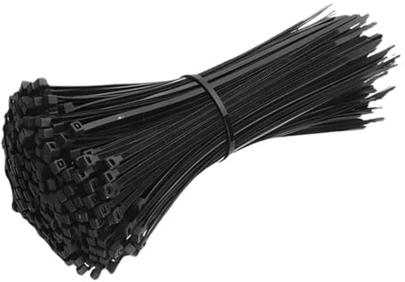 Kabelschlauch Schwarz Selbstsichernder Kunststoff-Nylon-Kabelbinder, schwarzer Kabelbinder-Befestigungsring, Kabelbinder, Reißverschluss, Wickelband, Nylon-Kabelbinder-Set for Zuhause (Color : Black(